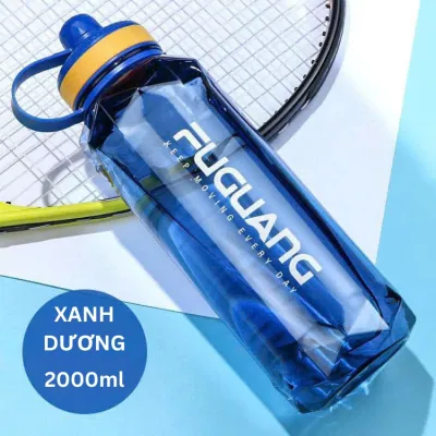 Bình Nước Thể Thao Tập Gym 2 lít Chất Liệu PC Không Mùi Chống Sặc Nước An Toàn Cho Sức Khỏe