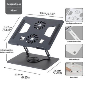 Laptop Stand 360° Rotatable Bisa Dilipat Portable Laptop Stand Dudukan Notebook Meja Aluminium Notebook Tablet Holder Liftable Portable Fold Holder