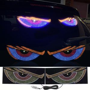 XENMART Flexible Truck Devils Eye Light USB Multi-Mode LED Windshield Display Creative RGB Dynamic Demon Eye Light Car Decor