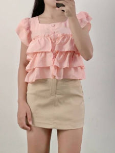 ชุดเซ็ตแขนตุ๊กตา+กระโปรงเข้ารูป ลุคคุณหนู ใส่แล้วดูดี