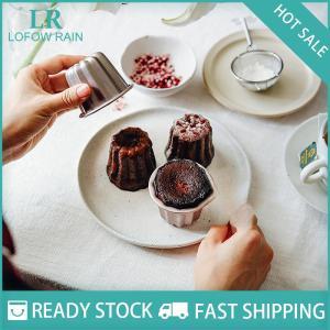 LF Wholesale✨Flash Sale ✨ 6ชิ้นแม่พิมพ์เค้ก canele กระทะแบบไม่ติดแม่พิมพ์ canele ขนาดเล็กอุปกรณ์อบมัฟฟินถาดคัพเค้กคาร์บอนที่วางคัพเค้กขนาดเล็ก