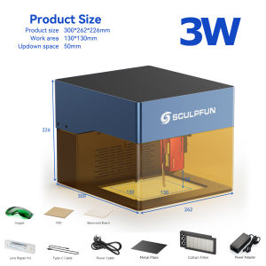 SCULPFUN iCube 10W เครื่องแกะสลัก เครื่องแกะสลักเลเซอร์ สามารถสลักพลาสติก เครื่องตัดเลเซอร์ ไม้ สแตนเลส อะคริลิค Laser Engraver รับประกัน 5 ปี