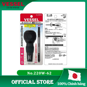Bộ Tô Vít 2 Đầu VESSEL No.220W-62 Nhật Bản – Tay Cầm Ball Grip Đa Năng Thay Đầu Nhanh