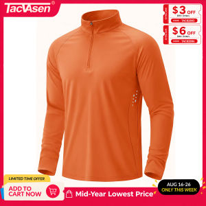 TACVASEN dành cho nam giới UPF 50 + Quý Zip Áo thun phản quang Dài tay Áo sơ mi chống nắng khô nhanh Áo sơ mi câu cá Chạy bộ đường dài Áo thun 2026