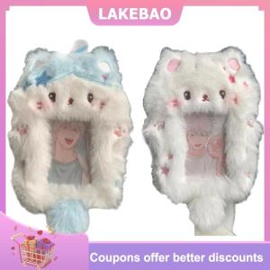 【LAKEBAO】 Dễ thương Mèo mèo con thỏ sang trọng chủ thẻ photocard trường hợp túi Keyring Mặt dây chuyền hình ảnh thần tượng bảo vệ Bìa sinh viên chủ thẻ quà tặng