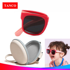 TANCO 1019Y Kính râm có thể gập lại cho 3-8 tuổi trẻ em 100% chống UV đầy màu sắc Khung thiết kế di động Kính râm thể thao ngoài trời