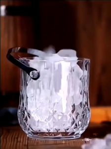 Classic Plastic Manufacturer Spot Portable Ice Bucket Small Diamond Crystal Ice Bucket Classic Shape Blue Handle