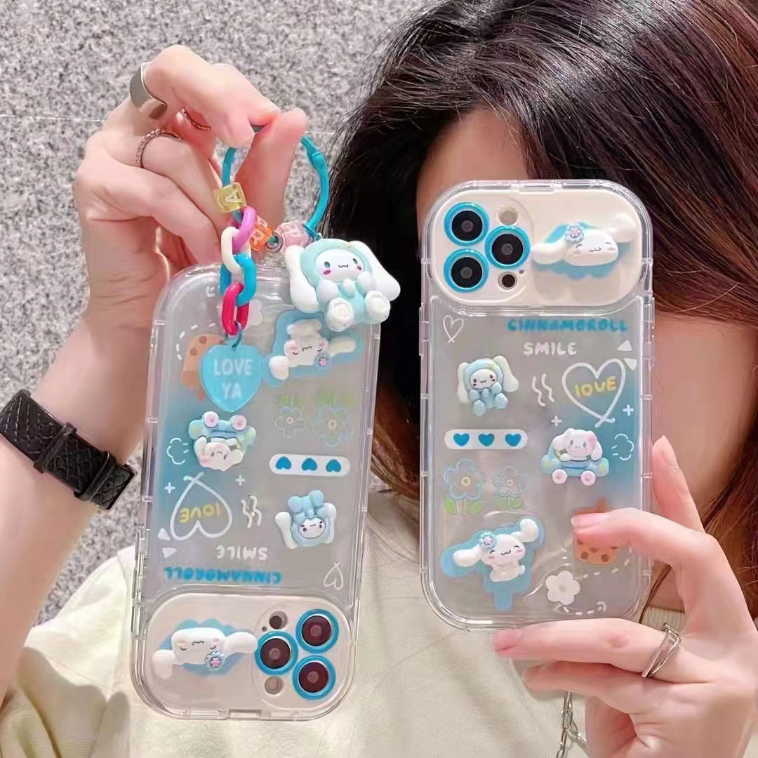 【New】Flip Mirror Cartoon Cinnamon TPU Phone Case, with Bracket Function ...
