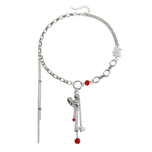 Contemporary Heart Necklace Multicolor Layering Collarbone Chain Adjustable Length Neckchain for Daily Wear Parties