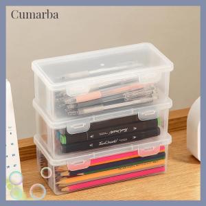 [Cumarba] Cosmetic Makeup Boxes Transparent Pencil Case Foundation Blush Eyeshadow Brushes Holder Desktop Stationery Storage Organizer