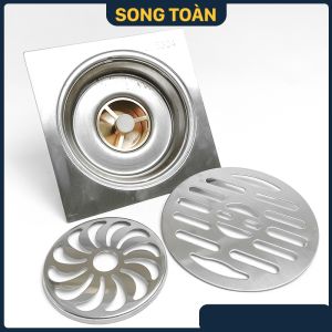 Hố Ga Chống Trào Ngược Lò Xo Inox 304 Phễu Sàn Chống Hôi Côn Trùng Tuyệt Đối Inox 304 Đuôi Lò Xo