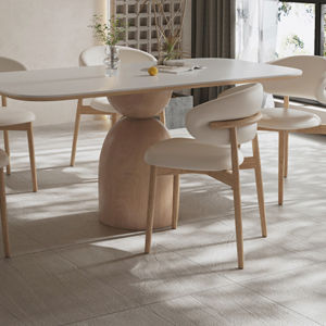 Slate Round Dining Table with Turntable White Dining Table Solid Wood