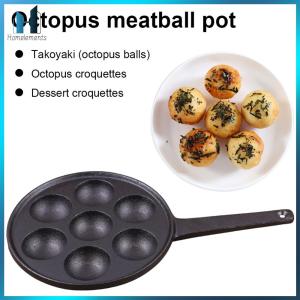 【Homelements】7-Holes Octopus Ball Maker Non Stick Takoyaki Maker Octopus Ball Plate Home Cooking Baking Forms Mold Tray Kitchen Tools