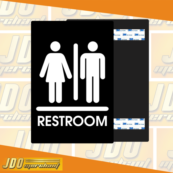 Restroom sign - Black And White | Lazada PH
