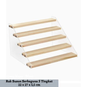 Rak akrilik cosmetik 5 susun/Rak parfum/Rak organizer serbaguna Rak Kosmetik Makeup Rak Kayu Aesthetic