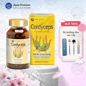 Viên Đông Trùng Hạ Thảo Nhật Bản Bổ Phổi Hỗ Trợ Tăng Sức Đề Kháng - Cordyceps FINE JAPAN (Hộp 120 Viên)
