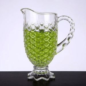 (1PC) ColorBox DSZB023-1❣️ DELIGOSA PITCHER Water Vintage Milk Water Pitcher Glass Jug with Handle