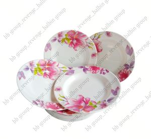 6 PCS PIRING KEMBANG DIAMETER 23 CM / PIRING MAKAN / PIRING MELAMIN MEYSHING/ PIRING BESAR/ PIRING MURAH/PIRING CANTIK -  KUALITAS FOOD GRADE SNI