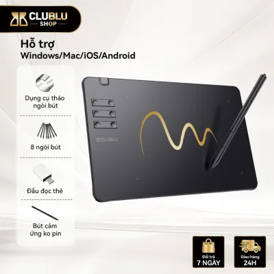 CLUBLU Bảng Vẽ Điện Tử T605 Với Bút Mức Độ Áp Lực Hỗ Trợ OSU Vẽ Dạy Trực Tuyến Android PC Laptop