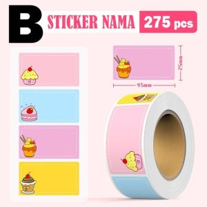 Sticker Tag Label Nama Buku Jurnal Jar Toples 25 x 45 cm (1 roll/ 275 pcs)