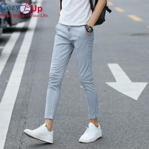 Cozy Up Slacks Pants Men Casual  Feet Stretch Straight  Youth Slim Fit Chinos Trousers for Male