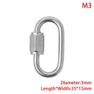 POPULAR X สแตนเลส ลิงค์ด่วน สกรูล็อค ตะขอเกี่ยวนิรภัย แหวนเชื่อมต่อโซ่ คาราไบเนอร์เกียร์ปีนเขา คาราไบเนอร์
