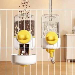 KSHU7 Detachable Hanging Automatic Pet Feeder Tip-proof Leak-proof Pet Food Bowl Durable Large Capacity Cage Hanging Water Dispenser for Rabbit Cat