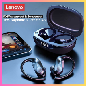 PENGIRIMAN CEPAT COD Lenovo TWS Earphone Bluetooth 5.3 HiFi Noise Reduction IPX5 300mAh / BAGUS  eatphone bluetooth fulls bass wireless gaming android multifunsig serbaguna untuk musik main game canggih murah