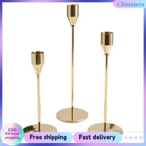 [Chinatera Flagship Store]3Pcs Candlestick Holders Candle Stick Holder for Wedding Birthday Party Holiday Dinning Decor