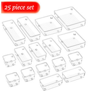 Acrylic drawer storage cabinet 16 piece set storage box opening handle without lid