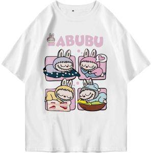 Kaos Oversized Tshirt Labubu Sleep Kaos Oversize Wanita/Pria