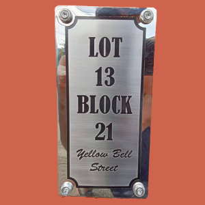 House plate 5x10 inch Stainless Steel Sheet