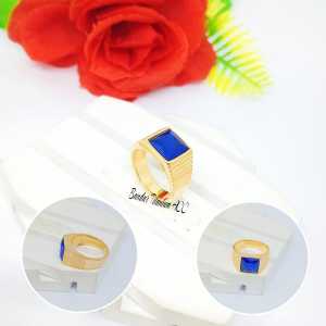 CINCIN PRIA TITANIUM  DESAIN BATU KOTAK LIST SAMPING WARNA ELEGAN ANTI KARAT DAN ANTI LUNTUR (COD)