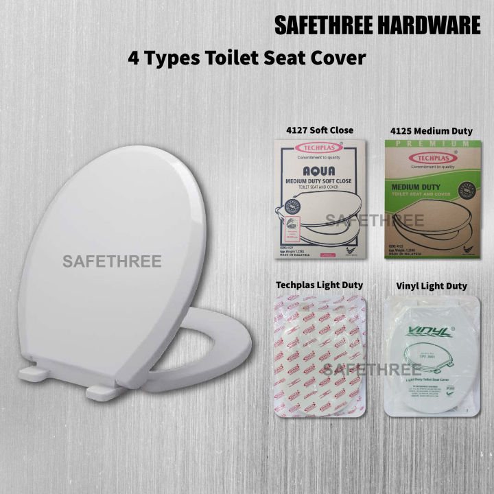 White Toilet Seat Cover with Screws and Hinge Techplas 4127 Soft
