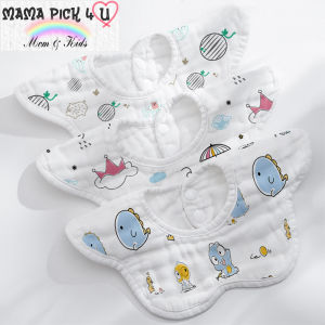 Mamapick4u [SG] Newborn Baby Boy Baby Girl Feeding Bibs 100% Muslin Material Cute Elegant Comfy Soft Colourful Pineapple Crown Mr Mango Handkerchief