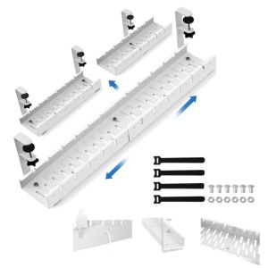 Under Desk Cable Management Tray Retractable Cord Organizer for Desk No Drill Cable Tray Basket for Wire Management
