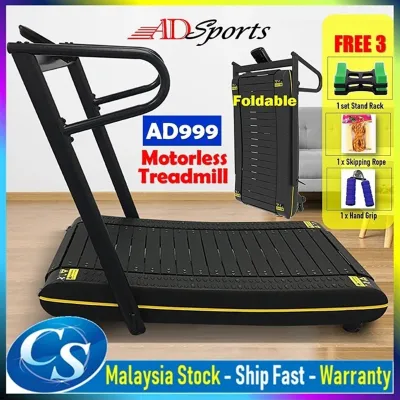 CS Mall : ADSports AD999 [3 years warranty] Non Power Motorless Manual Running Treadmill Fitness Equipment Home Office Use Folding Curve Treadmill