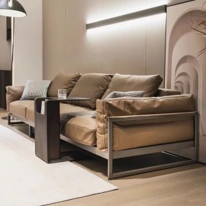 Sofa First Layer Cowhide Living Row Inline Sofa Leather Art R Sofa