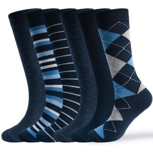 Thick Warm Socks Autumn Winter Business Striped Mens High Tube Cotton Socks Breathable Odor Resistant Large Size/Thick Warm Socks/Business Use/Comfortable