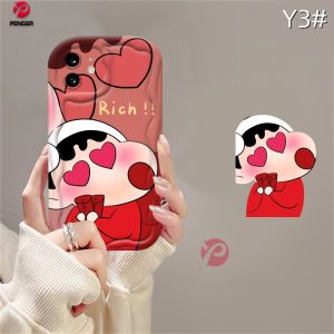 (Lokal Ready) PENGER Casing hp Realme C53 C55 C33 C31 C30 C30s C35 C21Y C25Y C11 C20 C15 C12 C25S Realme 10 5 5i 6i C3 8 7 6Pro C2 8i 7i C17 A1K Kartun Azhu Lembut 3D Wavy Curved Edge Crayon Shin-Chan Case Cover