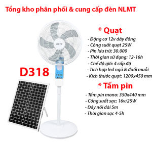 Quạt Tích Điện Năng Lượng Mặt Trời Quạt Cây Đứng Có Điều Khiểu Từ Xa Thời Gian Sử Dụng Tới 12h Kèm Bộ Sạc Điện