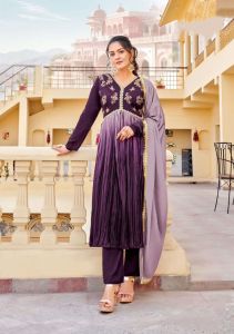 [Ready SG Stock] Trending Aliya Cut Gradient Colour Chinon Punjabi 3 Pcs Suit with Inner [ Indian Dresses]