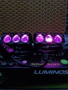 NEW SHOOTING LIGHT Q9S DAN Q9 PRO DEVIL RED PURPLE ICE BLUE BLUE LENS NINE 80W 2 WARNA WHITE YELLOW LAMPU SOROT 3 MATA LED MOTOR MOBIL