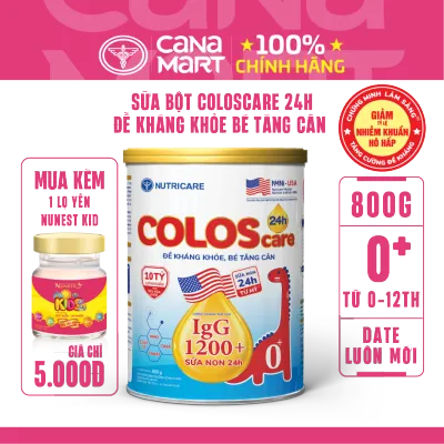 Sữa bột Coloscare 24h 0+ Nutricare sữa non tăng cường đề kháng giúp trẻ phát triển toàn diện (800g)