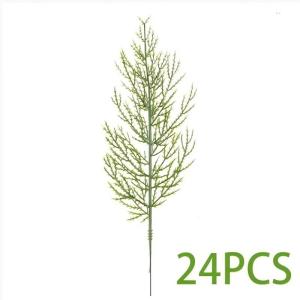 24pcs Wreath Garland Simulation Greenery Garden Fake Bush Artificial Pine Branch Table Centerpiece