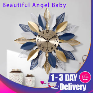 60cm Nordic Wind Light Luxury Leaf Wall Clock Fashion Living Room Decoration Creative Leaf Wall Clock