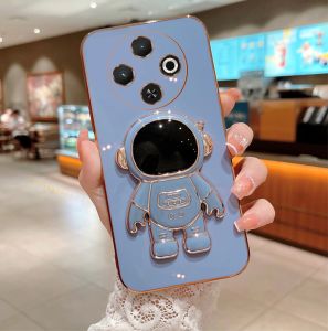 Soft Case Handphone Tecno Spark 30C Casing Silikon Dudukan Lipat Astronot Plating