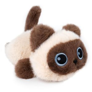 MODERNLUX 22CM Stuffed Cat Plush Soft Plush Material Lying Pose Cartoon Cat Plush Toy Comfortable Big Eyes Design Kitten Plush Doll Home Decoration