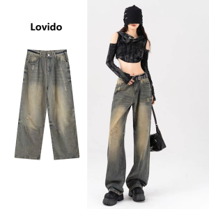 Flared Jeans for women American retro high waist 2024 autumn new design flared mopping pants ripped