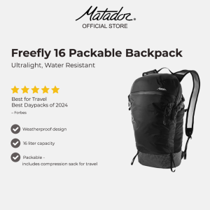 Matador® Freefly16 Packable 16L Backpack for Ultralight Travel and Wet Conditions | Ultralight Water Resistant